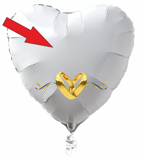 Herzballon Zur Hochzeit In Wei Luftballon Mit Den Namen Des